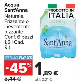 Carrefour Market Acqua Sant'Anna offerta