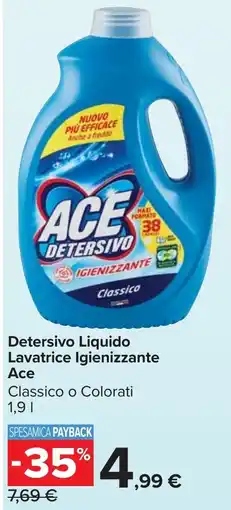 Carrefour Market Detersivo Liquido Lavatrice Igienizzante Ace offerta