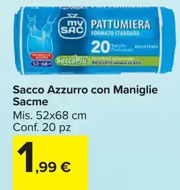 Carrefour Market Sacco Azzurro con Maniglie Sacme offerta