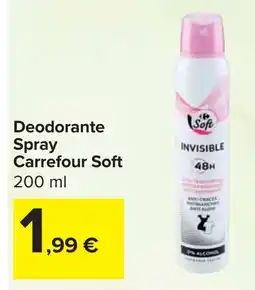 Carrefour Market Deodorante Spray Carrefour Soft offerta