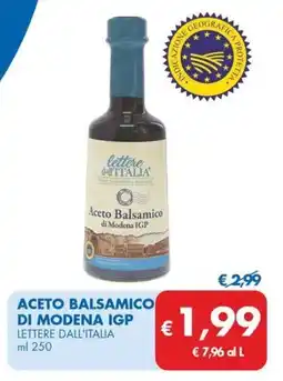 MD Discount Aceto balsamico di modena igp LETTERE DALL'ITALIA offerta