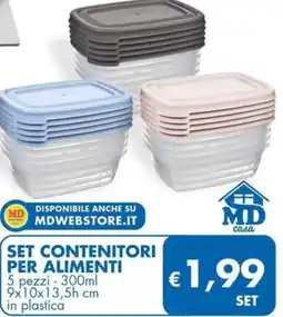 MD Discount Set contenitori per alimenti offerta