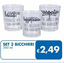 MD Discount Set 3 bicchieri offerta