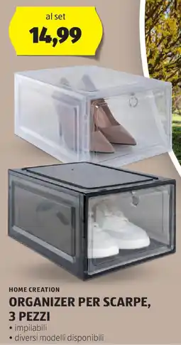 ALDI Organizer per scarpe, 3 pezzi HOME CREATION offerta