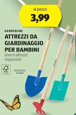 ALDI Attrezzi da giardinaggio per bambini GARDENLINE offerta