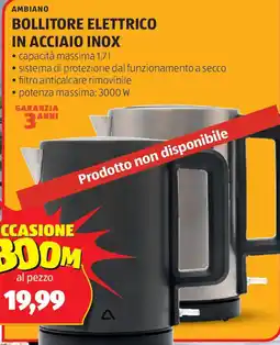 ALDI Bollitore elettrico in acciaio inox AMBIANO offerta