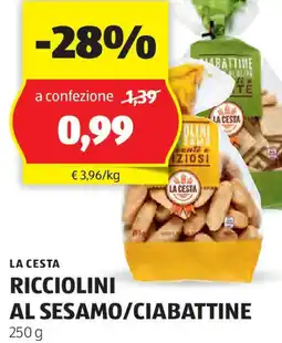 ALDI Ricciolini al sesamo/ciabattine LA CESTA offerta