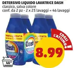 PENNY Detersivo liquido lavatrice dash classico, salva colore offerta