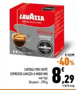 Conad Capsule per caffè espresso lavazza a modo mio vari tipi 36 pezzi offerta