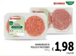 Spazio Conad Hamburger di pollo o tacchino offerta