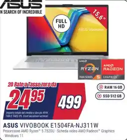 Trony ASUS VIVOBOOK E1504FA-NJ311W offerta