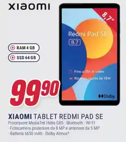 Trony XIAOMI TABLET REDMI PAD SE offerta