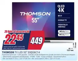 Trony THOMSON TV LED 55" 55QG6C14 offerta