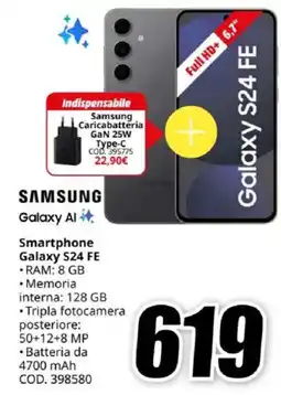 MediaWorld SAMSUNG Smartphone Galaxy S24 FE offerta