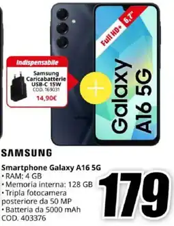 MediaWorld SAMSUNG Smartphone Galaxy A16 5G offerta