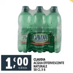 Deco Supermercati Claudia acqua effervescente naturale offerta