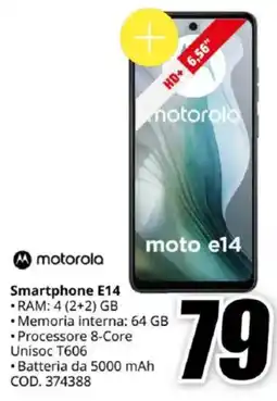 MediaWorld motorola Smartphone E14 offerta