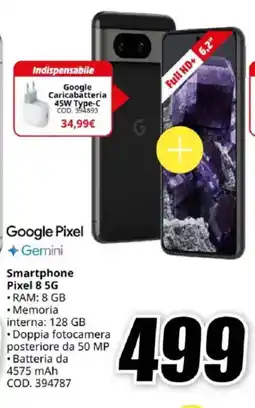 MediaWorld Gemini Smartphone Pixel 8 5G offerta