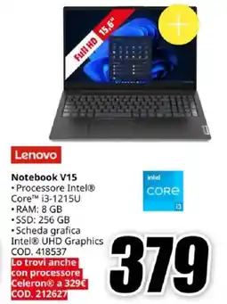 MediaWorld Lenovo Notebook V15 offerta