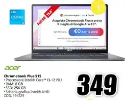 MediaWorld acer Chromebook Plus 515 offerta