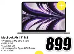 MediaWorld MacBook Air 13" M2 offerta