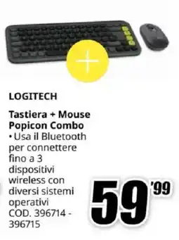 MediaWorld LOGITECH Tastiera + Mouse Popicon Combo offerta