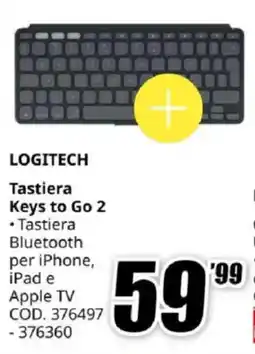 MediaWorld LOGITECH Tastiera Keys to Go 2 offerta