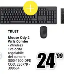 MediaWorld TRUST Mouse Ody 2 Wrls Combo offerta