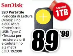 MediaWorld SanDisk SSD Portatile offerta