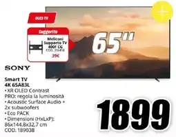 MediaWorld SONY Smart TV 4K 65A83L offerta