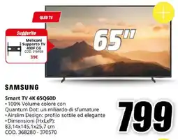 MediaWorld SAMSUNG Smart TV 4K 65Q60D offerta