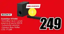 MediaWorld SONY Soundbar HTS400 offerta