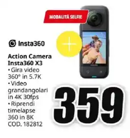 MediaWorld Action Camera Insta360 X3 offerta