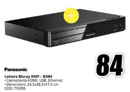 MediaWorld Panasonic Lettore Bluray DMP-BD84 offerta
