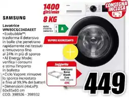 MediaWorld SAMSUNG Lavatrice WW80CGC04DAEET offerta