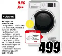 MediaWorld Hotpoint Asciugatrice NTM1192WK offerta