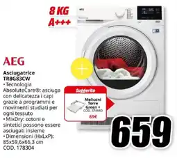 MediaWorld AEG Asciugatrice TR8G83CW offerta