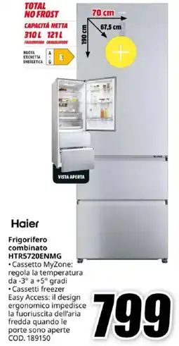 MediaWorld Haier Frigorifero combinato HTR5720ENMG offerta