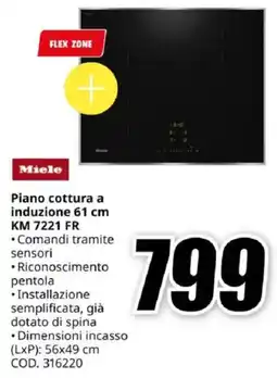 MediaWorld Miele Piano cottura a induzione 61 cm KM 7221 FR offerta