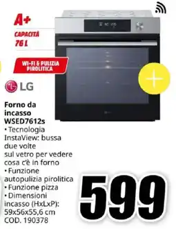 MediaWorld LG Forno da incasso WSED7612s offerta