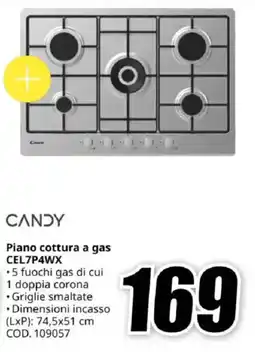 MediaWorld CANDY Piano cottura a gas CEL7P4WX offerta