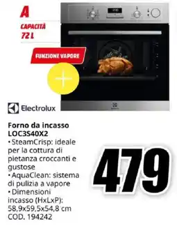 MediaWorld Electrolux Forno da incasso LOC3S40X2 offerta