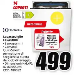 MediaWorld Electrolux Lavastoviglie EES48400L offerta