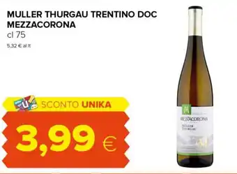 Tigre Muller thurgau trentino doc MEZZACORONA offerta