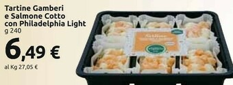 Carrefour Market Tartine gamberi e salmone cotto con philadelphia light offerta