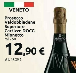 Carrefour Market Valdobbiadene prosecco superiore extra dry 750 g(ml) offerta