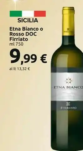 Carrefour Market Etna bianco o rosso doc offerta