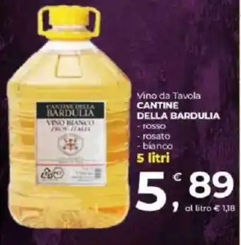 Alter Discount Vino da Tavola CANTINE DELLA BARDULIA offerta