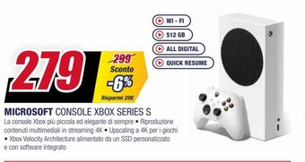 Trony Microsoft Console Xbox Series S offerta