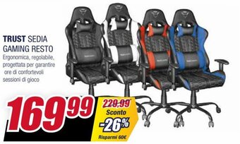Trony Trust Sedia Gaming Resto offerta